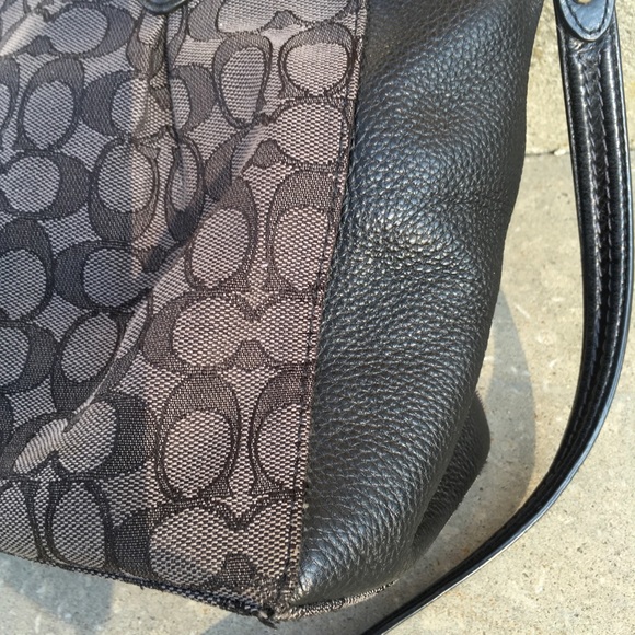 COACH Staton Carryall Leather Trim Signature Jacquard w! Matching Wallet - Picture 7 of 14